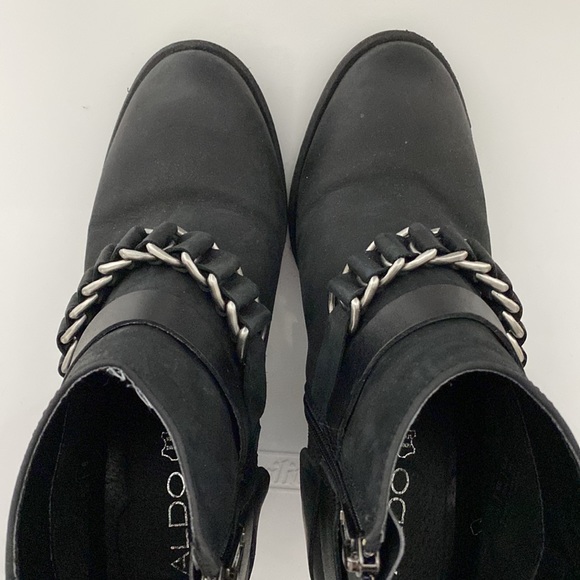 Donated.  Aldo Size 8 black leather booties - Leather - Picture 5 of 6